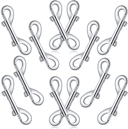 12 Pieces Double Ended Bolt Snaps Hook Zinc Alloy Double Trigger Clips Home Pet Accessory for Linking Dog Leash Collar Leash Key Chain Horse Tack Pet Sling Feed Buckets (4.7 Inch)