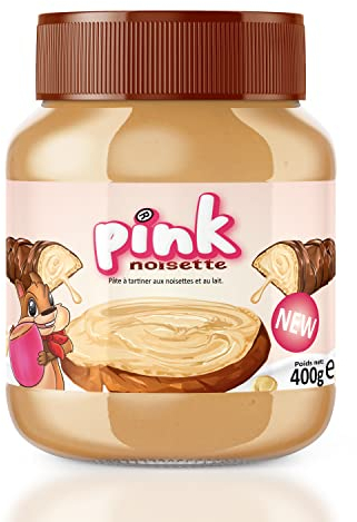 PINK NOISETTE Pâte à tartiner goût Bueno 400g au noisettes et au lait