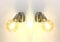 Trango 2er Pack 11-260A LED-Steckerleuchte inkl. je 1x 4 Watt 2500K Gold warmweiß E27 LED Leuchtmittel in Nickel matt *ANNA* Wandleuchte, Leselampe, Nachtlicht, Wandlampe, Küchenlampe, Steckerlampe