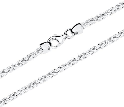Jewlix Königskette 925 Silber rhodiniert Damen Herren Vierkant 2 mm 45 cm