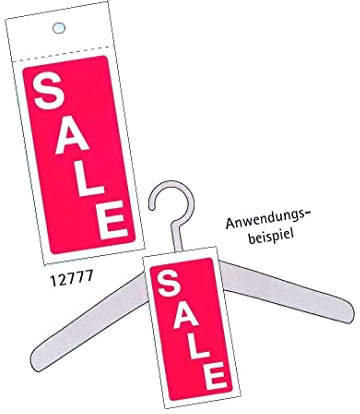 Preisschilder für Kleiderbügel 100 Stück SALE 4 x 10 cm für Räumungsverkauf aus Karton/ohne Kleiderbügel