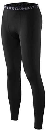 HYCOPROT Men's Compression Pants Athletic Tight, Leggings Base Layer Bottoms for Running Workout Sports Yoga Basketball Black