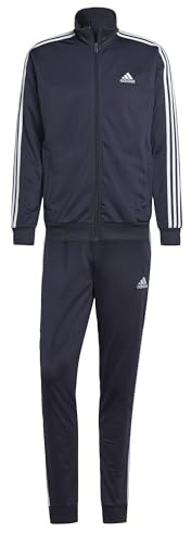 adidas Tuta da uomo in tricot con 3 strisce, taglia S, colore inchiostro/bianco, taglia S, Inchiostro/Bianco, Small Tall