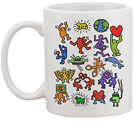 Haring Symbols Weiße Tasse Kaffee Tee Männer Frauen Keramik Coffee Tea Mug Cup
