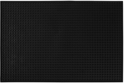 JinZeYou Bar Mats for Home Pub, PVC, 45x30cm/18x12 inch, Black, Non-Slip, Easy to Clean, 1 Pack