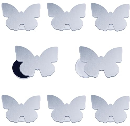Mbsomnus 8 Stück Tischdeckenbeschwerer für Draußen Edelstahl Tischdecken Beschwerer Draußen Outdoor Tischtuchbeschwerer Extra Schwer Magnetische Schmetterling für Kühlschrank Gardinen Duschvorhang