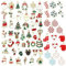 TYXHXTF 65 Pezzi Ciondoli Natalizi Mini Ciondoli Natalizi Christmas Pendant per Natale Ciondoli di Natale Charm, Ciondoli Natale per Alberi di Natale, Ringraziamento, Gioielli Fai-Da-Te