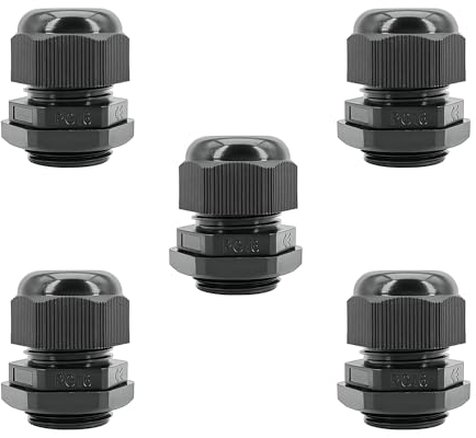 Qrity 5 Pcs PG16 Cable Gland Waterproof, IP68 Waterproof, Cable Glands, Nylon Cable Gland Joints, Cable Connectors, for 10mm-14mm Dia Cable Wire