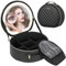 Aiborke Travel Makeup Bag with Led Mirror Make up Case with Lighted Mirror Cosmetic Organizer Bag with Adjustable Dividers and 5X Magnifying Mirror Makeup Box Organizer Vanity Case for Women,