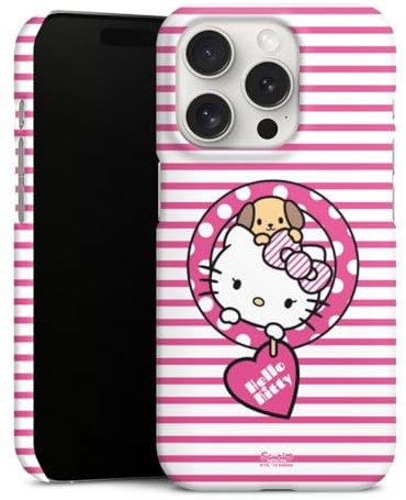 Premium Case kompatibel mit Apple iPhone 15 Pro Smartphone Handyhülle Schutzhülle matt Hanami Hello Kitty Offizielles Lizenzprodukt