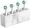 Luxspire 4 Slots Electric Toothbrush Head Holder,Toothbrush Holder Toothbrush Heads Holder Compatible with Oral B iO Philips Sonic Toothbrushes Hygiene Tongue Scraper Razor Holder, Gravel White
