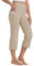 WILLIT Caprihose Damen Yogahose Sporthose Capri Leggings High Waist Hosen Crop gerades Bein Sommerhose Freizeithose Sport Übung Workout 21 mit Taschen Khaki L
