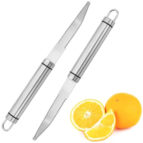 2PCS Grapefruit Peelers Stainless Steel Grapefruit Cutter Curved Grapefruit Knife for Kitchen Vegetables Fruits Grapefruit Oranges Kiwi