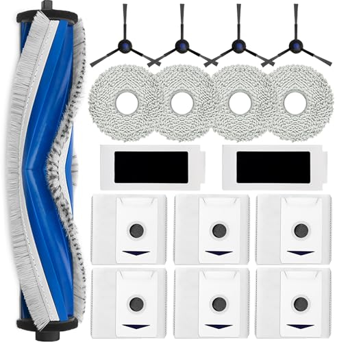 Zubehörset für ECOVACS DEEBOT T30 Omni/ T30 PRO Omni, JKOISL 1*Rollbürste 6*Staubbeutel 4*Mopp Wischtücher 4*Seitenbürsten 2*Filter, Ersatzteile Saugroboter Zubehör