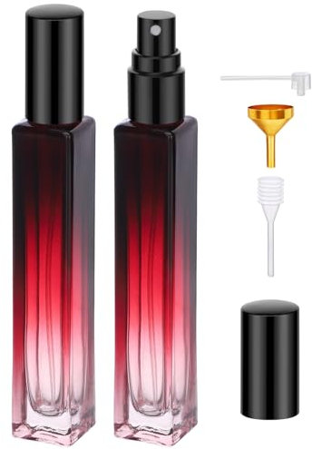 Segbeauty Dispensador Perfume Viaje, 2 Piezas 10ml Atomizador Perfume, Botella Pulverizador con Cabezale de Bomba, Embudo y Gotero, Recargable y Portátil