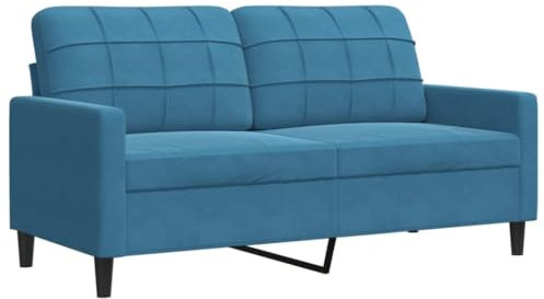 vidaXL Canapé à 2 Places Bleu 140 cm Velours, canapé, canapé rembourré, siège de Salon, Causeuse, canapé de Salon, canapé à Deux Places