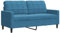 vidaXL Canapé à 2 Places Bleu 140 cm Velours, canapé, canapé rembourré, siège de Salon, Causeuse, canapé de Salon, canapé à Deux Places