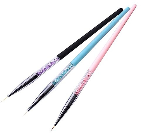 Mikinona 3pcs Nail Art Supplies Manicure Line Drawing Pen Rhinestone Assorted for Diy Nail Tool