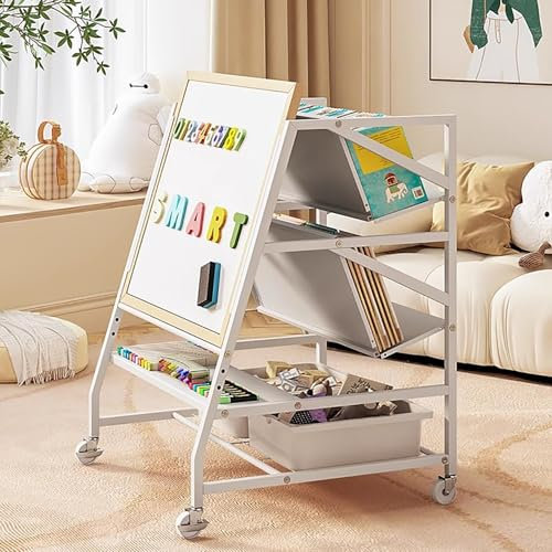 MTSYXYM Kinder-Bücherregal,Küchenregal mit Rollen,Freistehendes Bodenstehend Aufbewahrungsrega,bodenstehende Regale,für Kleinen Raum,Für Schlafzimmer Wohnzimmer Arbeitszimmer Büro.