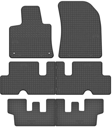 Maßgefertigte Auto Gummimatten, kompatibel mit Citroen C4 SpaceTourer 7 Personen von 2013 bis 2021-6 teilige Gummifußmatten Set, Geruchlos & Abriebfest, Hochwertige Fußmatte Auto Accessoires