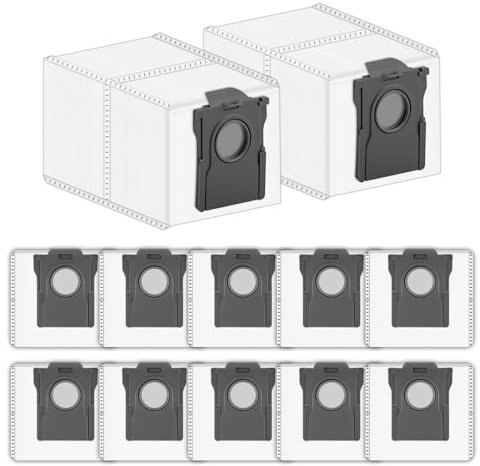 (12 Pièces) L10S Ultra Gen 2 Sacs Compatibles Avec Les Aspirateurs Dreame L10s Ultra Gen 2/ L10s Pro Ultra/ L40 Ultra/ L50 Ultra/ X50 Ultra/X40 Ultra /X30 Ultra/Mova E30 Ultra, Pièces De Rechange Sacs