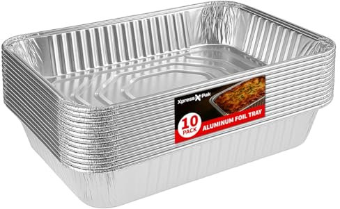XpressPak Disposable Aluminium Foil Baking Trays for Baking Cooking Freezing & Storing - Reusable - BBQs & Catering Needs - Tin Foil Trays Ideal for Both Home & Business Use - 32cm X 20cm X 3.3cm