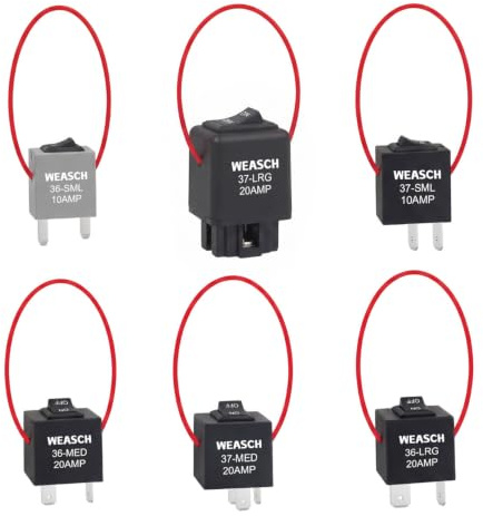 Weasch 9038A Relay Bypass Switch Kit, Amp Loop Fuel Pump Bypass Kit, Relay Tester Pack of 6