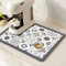 SOQKEEN Abtropfmatte Geschirr, 50 x 30 cm Unterlage Kaffeemaschine Abtropfmatte mit Schmutzabweisender Gummisohle, Self Drying Mat, Abtropfmatte Unter Kaffeemaschine Geschirrabtropfgestell
