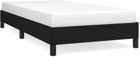 HEFZGDB Bettgestell ohne Matratze Schwarz 90x200 cm Stoff Ehebett Bettgestell Einzelbetten Doppelbett für Herberge Gästezimmer Schlafzimmer Wohnbereich