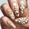 Ztcily 24Pcs False Nails White Almond, Long French Almond Press on Nails White Glitter, False Nails Easter Women Girls