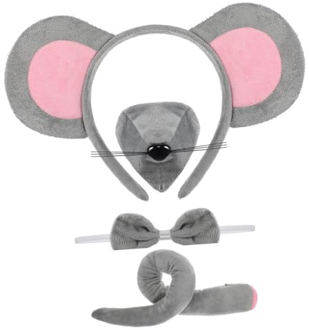 WRITWAA Serre- Oreilles De Souris Nez Et Queue Costume Animaux pour Garçon Fille Fête