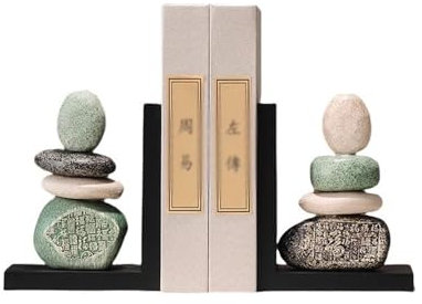 Serre-Livres en céramique for étagères, Grands Serre-Livres for Livres Lourds, butoir de Livre Robuste for Films sur CD