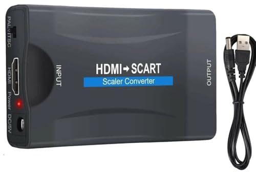 1080P Digital HDMI to Analog AV Video Audio Signal Converter Box Supports PAL NTSC for Old TV Monitor DVD PS4 Xbox Fire Stick with USB Power Cable (HDMI TO SCART ADAPTOR)