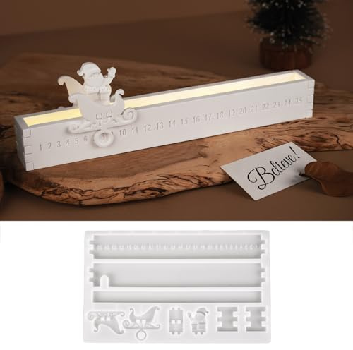 Silikonformen Gießformen Weihnachten Countdown, Silikonform Weihnachten Kalender, Gießformen Silikon Weihnachtsschlitten, Giessformen Silikon Weihnachtsmann, Gipsformen Zum Gießen, Weihnachts Deko