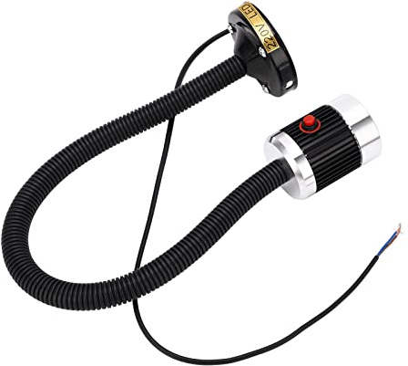 Magnetic Gooseneck Work Light, 5W Flexible LED Industrial Lamp AC220V with Round Magnetic Base, for CNC Machine Lathe Workbench