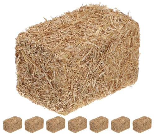 DOITOOL Miniatur-Heuballen, 8 Stück, 2 x 2 x 3 cm, für Alltag und Projekte | Ergänzen Bauernhof- und Landschaftsmodelle um kleine Heuballen bei Puppenhaus, Eisenbahnmodell, Bauernhof