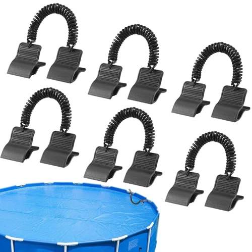 Générique Fixations De Couverture De Piscine 6 Pièces,Fixations pour Bâches De Piscines Hors Sol | Kit Fixation Accessoire pour Jardin Terrasse Spa Hiver Tuyau Arrosage Natation