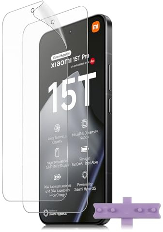 Xunzii Protector de Pantalla Mate para Xiaomi 15T/15T Pro 5G [2 PCS], Mate Protectora de Flexible TPU, Antihuellas e Antideslumbrante Screen Protector