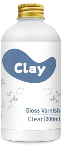 1DFAUL 200ml Air Dry Clay Glaze Varnish & Sealant, Hight Gloss Finish | Prevents Crazing Yellowing, Scratch Resistant Wear, Waterproof