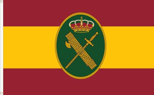 SUPERBANDERA DE ESPAÑA GUARDIA CIVIL XL. CALIDAD RASO PREMIUM 120D. TAMAÑO GIGANTE 250X150 CM