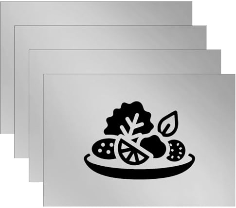 LALAGO 4 Stück Gravurschilder 30 × 20cm, Schwarz auf Verspiegeltem Silber | ABS-Kunststoffplatte, 1,3 mm, gravierbare Laser-Rohlinge für Namensschild, Haustür und DIY