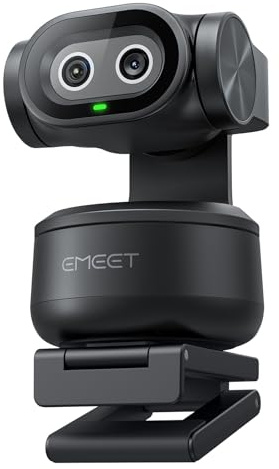 EMEET PIXY 2K Cámara PTZ IA Doble Lente, Seguimiento IA, Enfoque PDAF/IA 0.2s, Sensor 1/2.55'', 3 Micrófonos, Control de Gestos, Webcam 2K Streaming, Compatible con OBS/Twitch/Switch 2