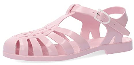 Andrés Machado - Cangrejeras de Mujer - Elaboradas En PVC Resistente - Cierre con Hebilla - para la Playa y el Río - Sandalias de Verano para Mujer - Color Rosa Palo - Talla 40 EU