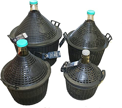 Hefereinzucht Schlag Glasballon Gärballon Weinballon im Kunststoffkorb in verschiedenen Größen 5-20 Liter (10 Liter)