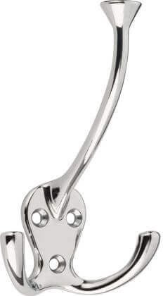Decohooks 469521 Triple Hat, Coat & Robe Hook in Polished Chrome Finish Door & Wall Mountable Single Pack