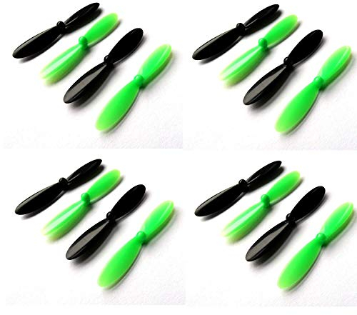 Mini 16x Stück (4X Set) Propeller Rotorblätter Blade NINETEC Spyforce 1 One Quadrocopter Copter Schwarz Grün Quadrocopter Blades 55mm von Mr.Stecker Modellbau®