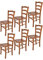 t m c s Tommychairs - 6er Set Stühle Venice für Küche und Esszimmer, robuste Struktur aus lackiertem Buchenholz im Farbton Kirschholz und Sitzfläche aus Holz