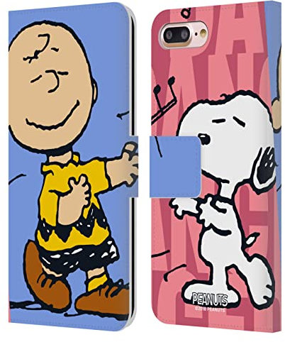 Head Case Designs Offizielle Peanuts Snoopy & Charlie Halbzeiten Und Gelächter Leder Brieftaschen Handyhülle Hülle Huelle kompatibel mit Apple iPhone 7 Plus/iPhone 8 Plus