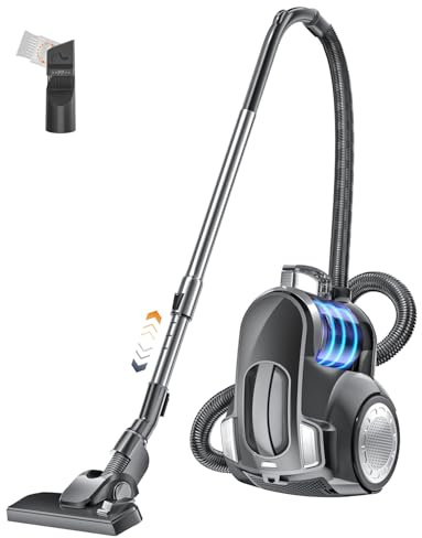 Forrlite Beutelloser Staubsauger 1200W Starke Saugleistung,Kompakt Leicht Bodenstaubsauger ohne Beutel,Leiser <70dB,2,5L Staubbehälter,Bodendüse für Hartböden Teppiche,Waschbarer HEPA-Filter