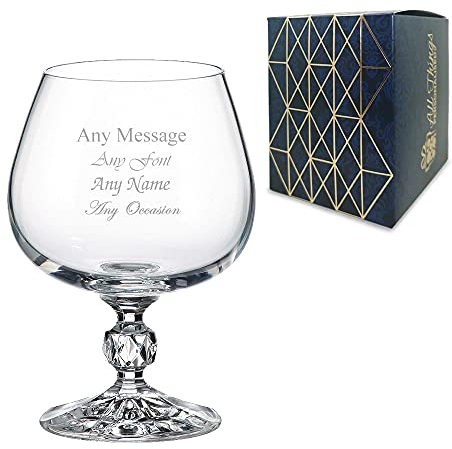 Personalised Engraved 250ml Claudia Crystalite Brandy Gift Box Wedding Birthday Christmas